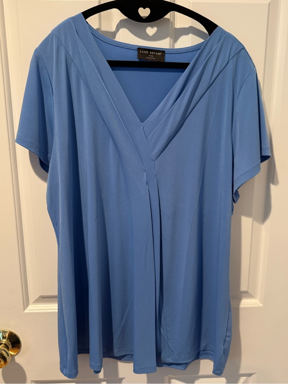 Lane Bryant Light Blue V-Neck Short Sleeve Tee 14/16